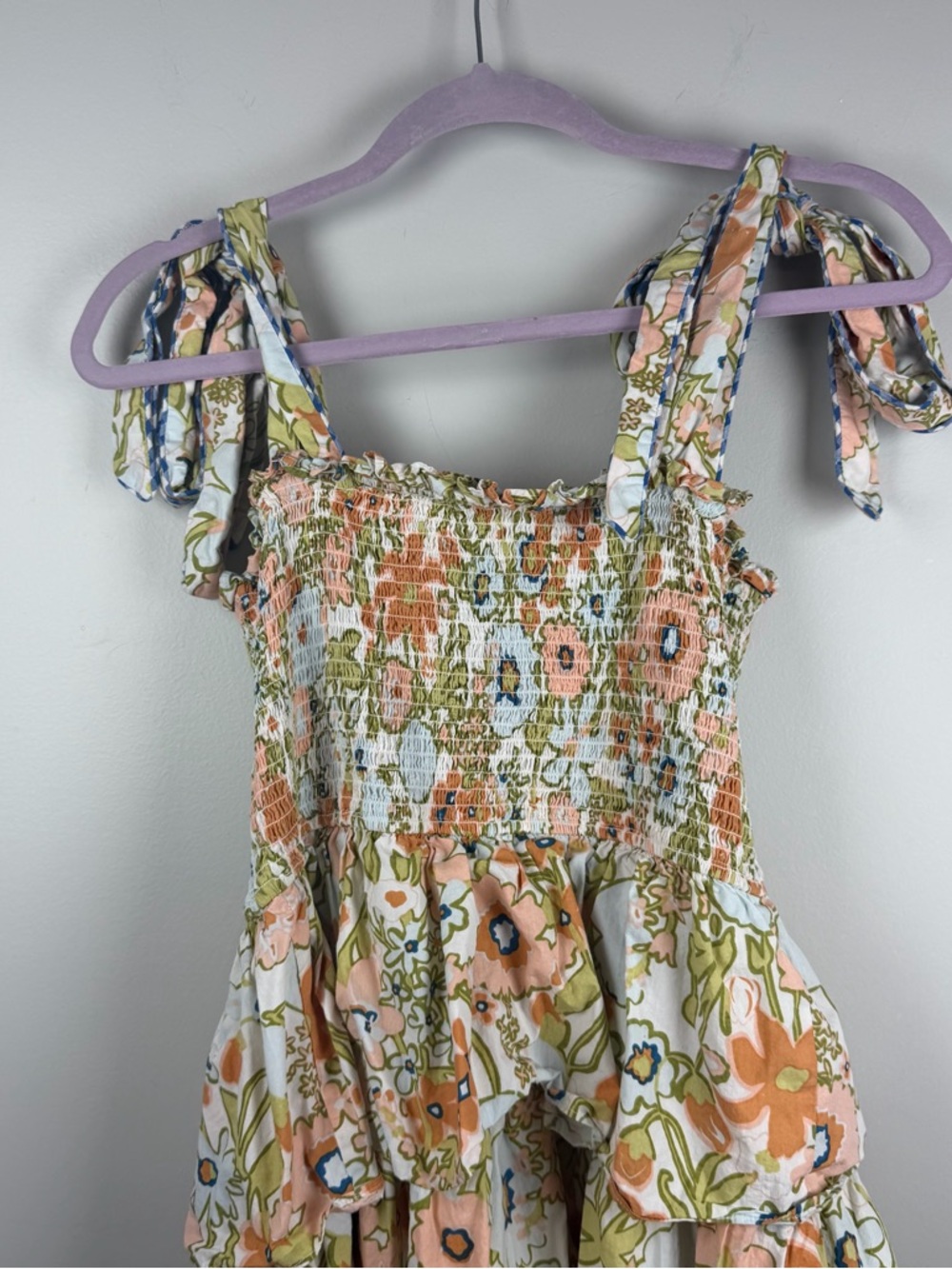 Cleobella Tamara Mini Tank Dress in Retro Floral Medium Smocked Festival Summer - Picture 8 of 11